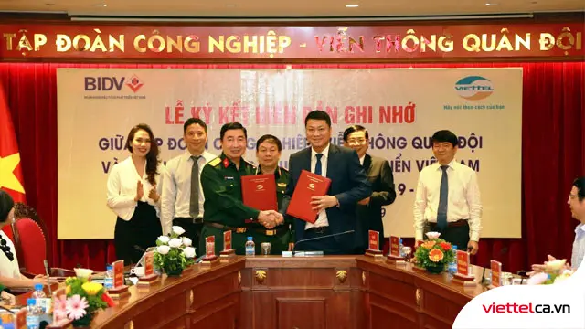 Lễ ký kết hợp tác giữa Viettel và ngân hàng BIDV