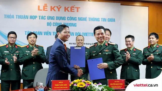Lễ ký kết thỏa thuận hợp tác giữa Viettel và Bộ Công Thương