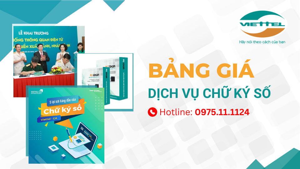 Bảng giá chữ ký số Viettel Hà Nội