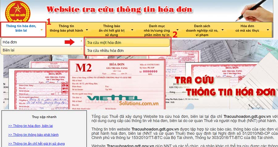 Tra cứu hóa đơn trên website của Tổng cục Thuế
