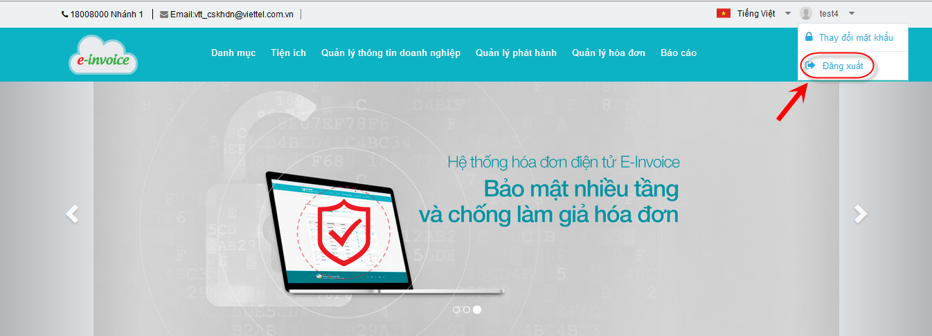 Màn hình chức năng của hệ thống