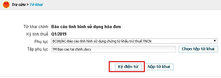 Hướng dẫn nộp phụ lục trên thuế điện tử