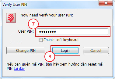 Nhập mã PIN ký tờ khai thuế điện tử